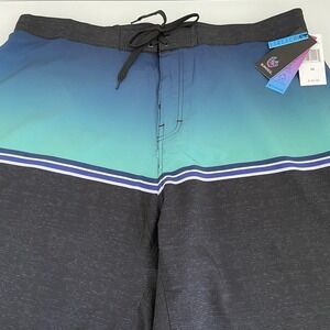Burnside Board Shorts Mens 38 Swim Blue Ombre Surfer Beach NWT Fishing Stretch